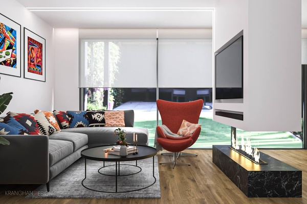 Water fire place design