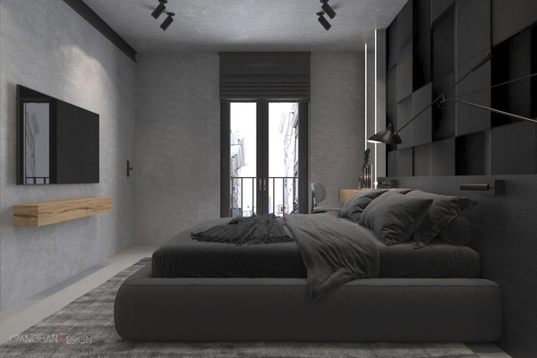 zwarte slaapkamer ontwerp