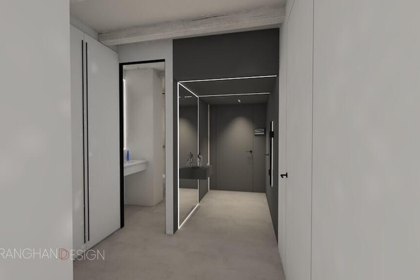 Hal and second bathroom 3D